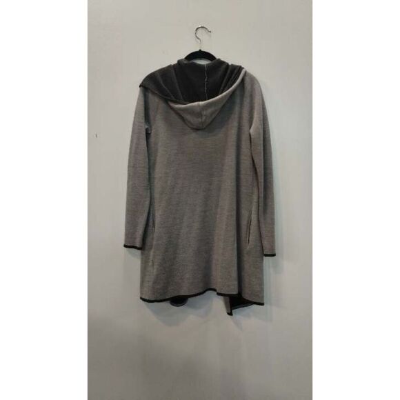 Blanc Noir Grey and black wool blend open front sweater - Picture 2 of 7